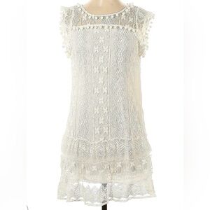 Zanzea White Lace Mini Dress